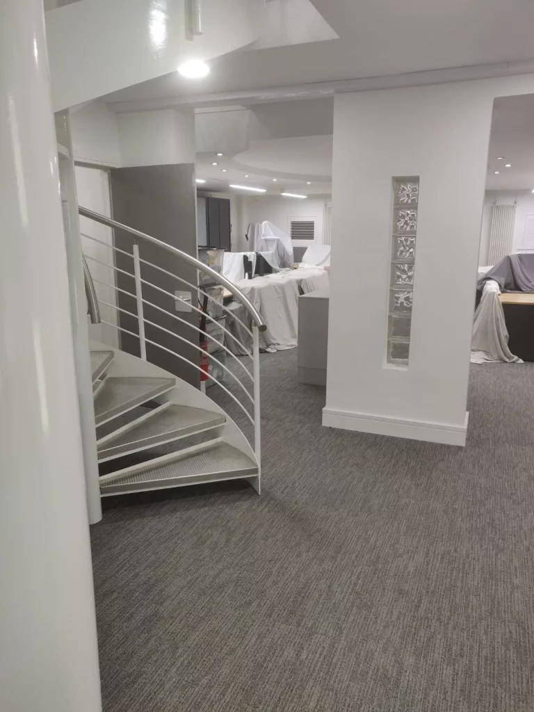 Stairwell with new LED lighting at First Data, Basildon