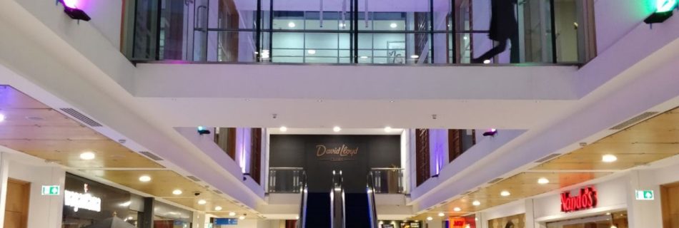 Fulham Broadway Shopping Centre main mall with new LED lighting