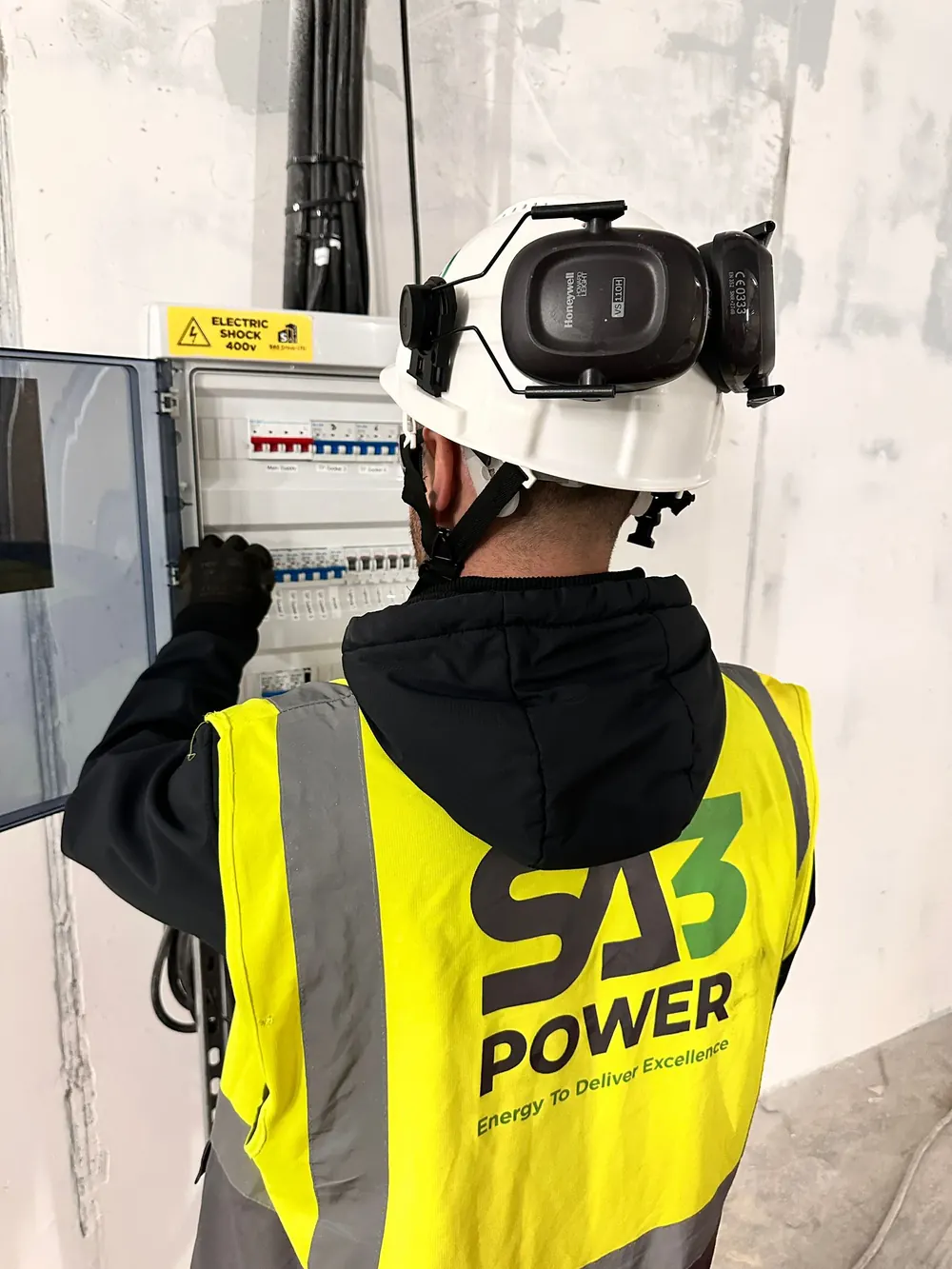 SA3 Power temporary 400V distribution board on a construction site