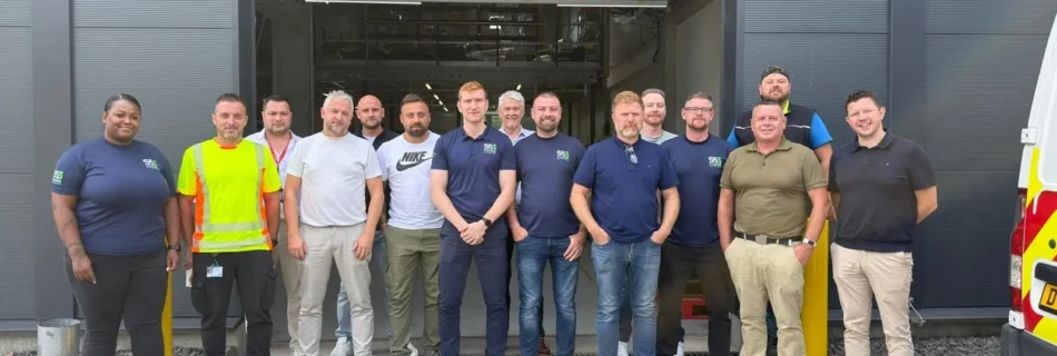 SA3 POWER team photo outside the Frankfurt office and offsite facility after the Lessons Learned session