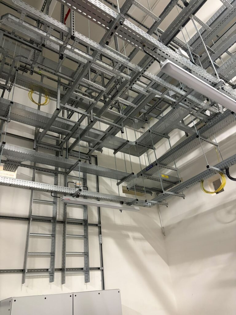 Containment supports and cable ladder installed on site