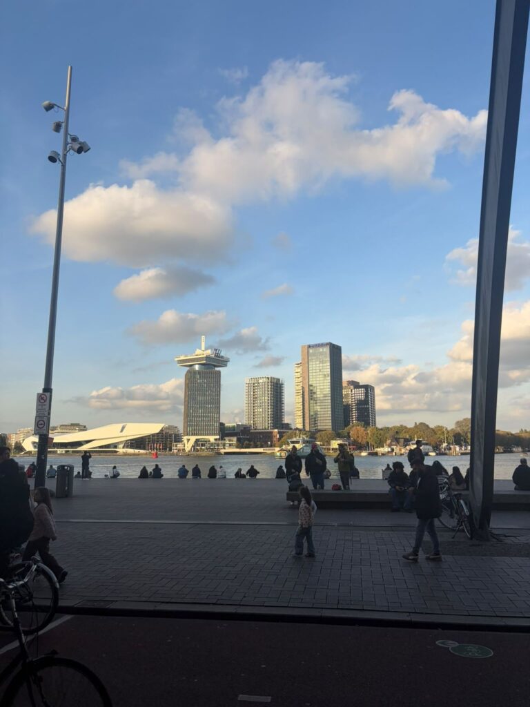 Amsterdam waterfront on a sunny day