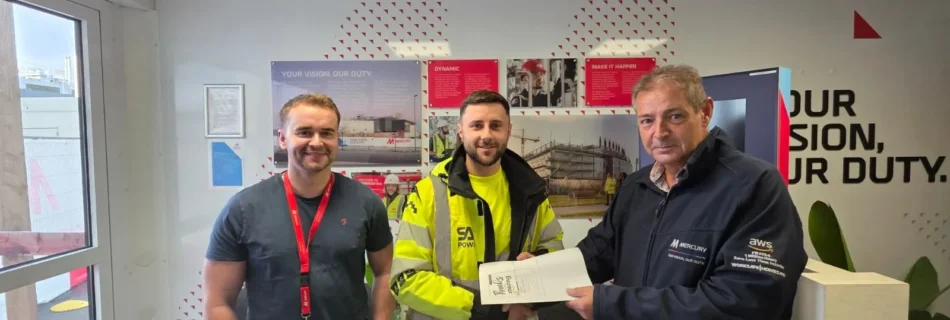Daniel Anghel of SA3 Power receiving the Safety Incentive Reward, January 2026