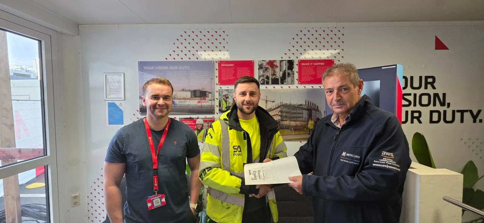 Daniel Anghel of SA3 Power receiving the Safety Incentive Reward, January 2026