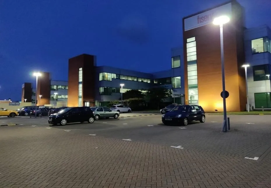 Office interior during the SA3 Power LED lighting upgrade in Basildon