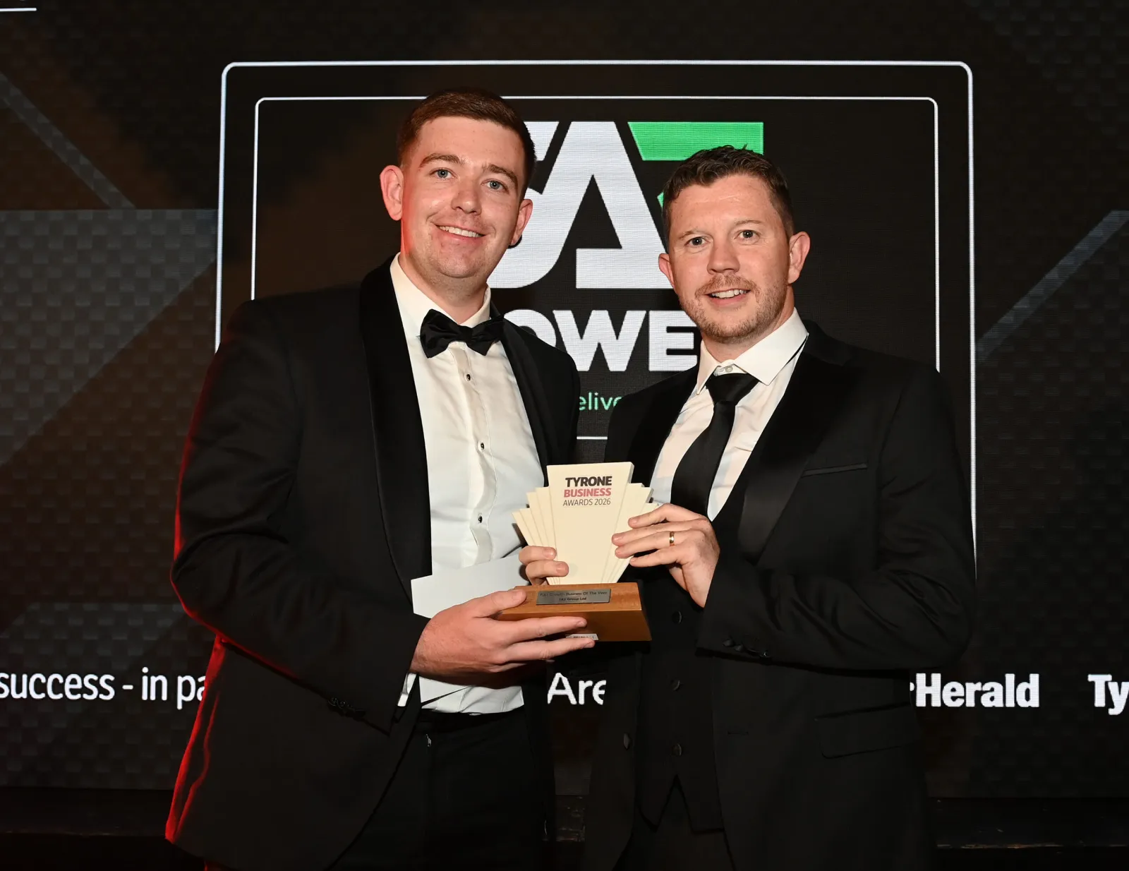 SA3 POWER receiving the Fast Growth Business of the Year award at the Tyrone Business Awards 2026