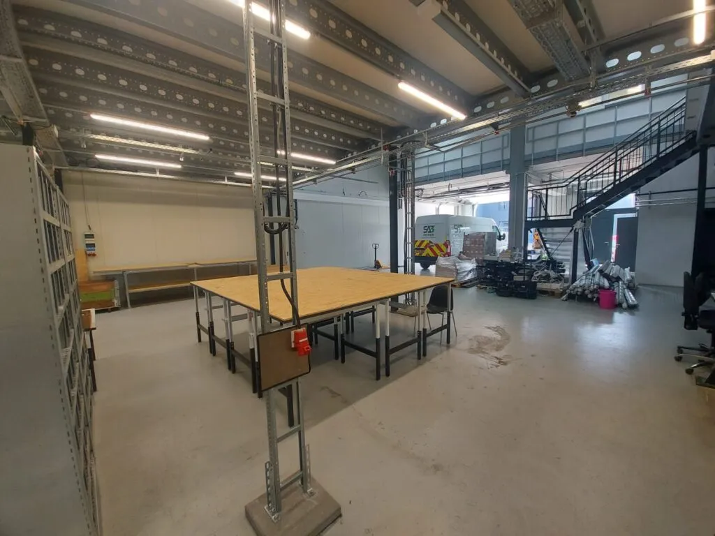 Prefabrication benches at the SA3 Power Frankfurt facility