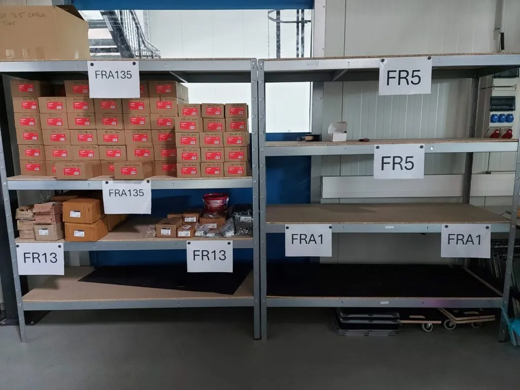 Stock and component storage at the SA3 Power Frankfurt facility