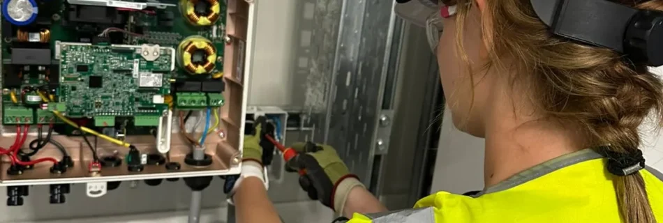 SA3 Power electrician fault-finding inside a control panel