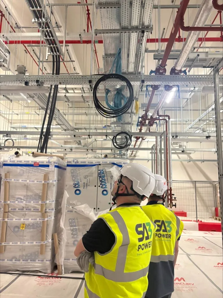 SA3 POWER team walking a live data centre site in the Frankfurt region